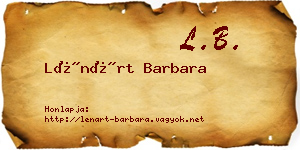 Lénárt Barbara névjegykártya