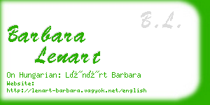 barbara lenart business card